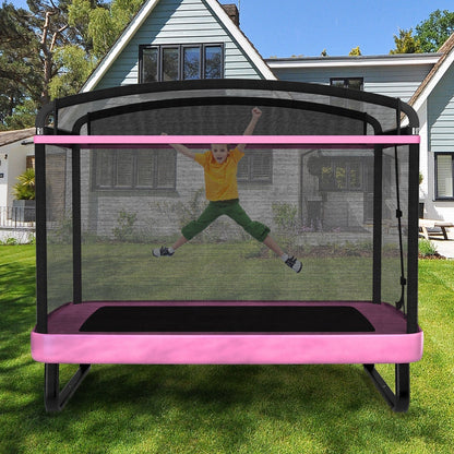 6 ft rectangle kids trampoline with swing and horizontal bar by GBruno Store