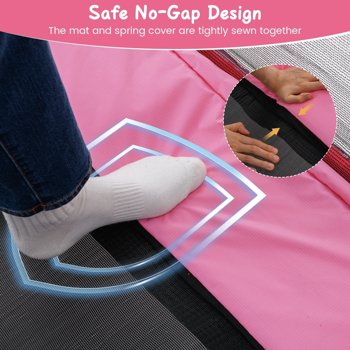 6 ft rectangle kids trampoline with swing and horizontal bar by GBruno Store, view 13