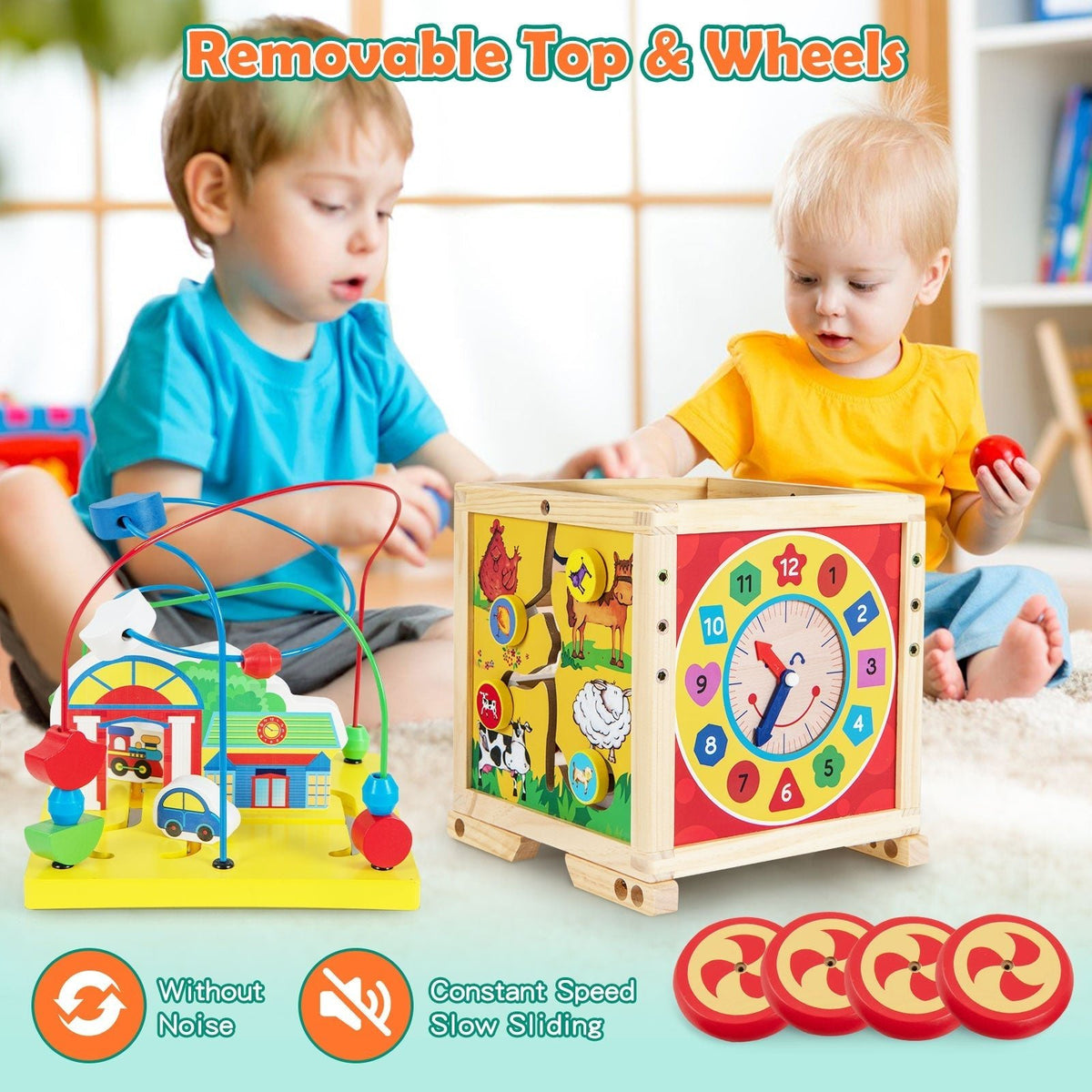 6-In-1 Developmental Learning Educational Toy with Bead MazeTorqelo.com
