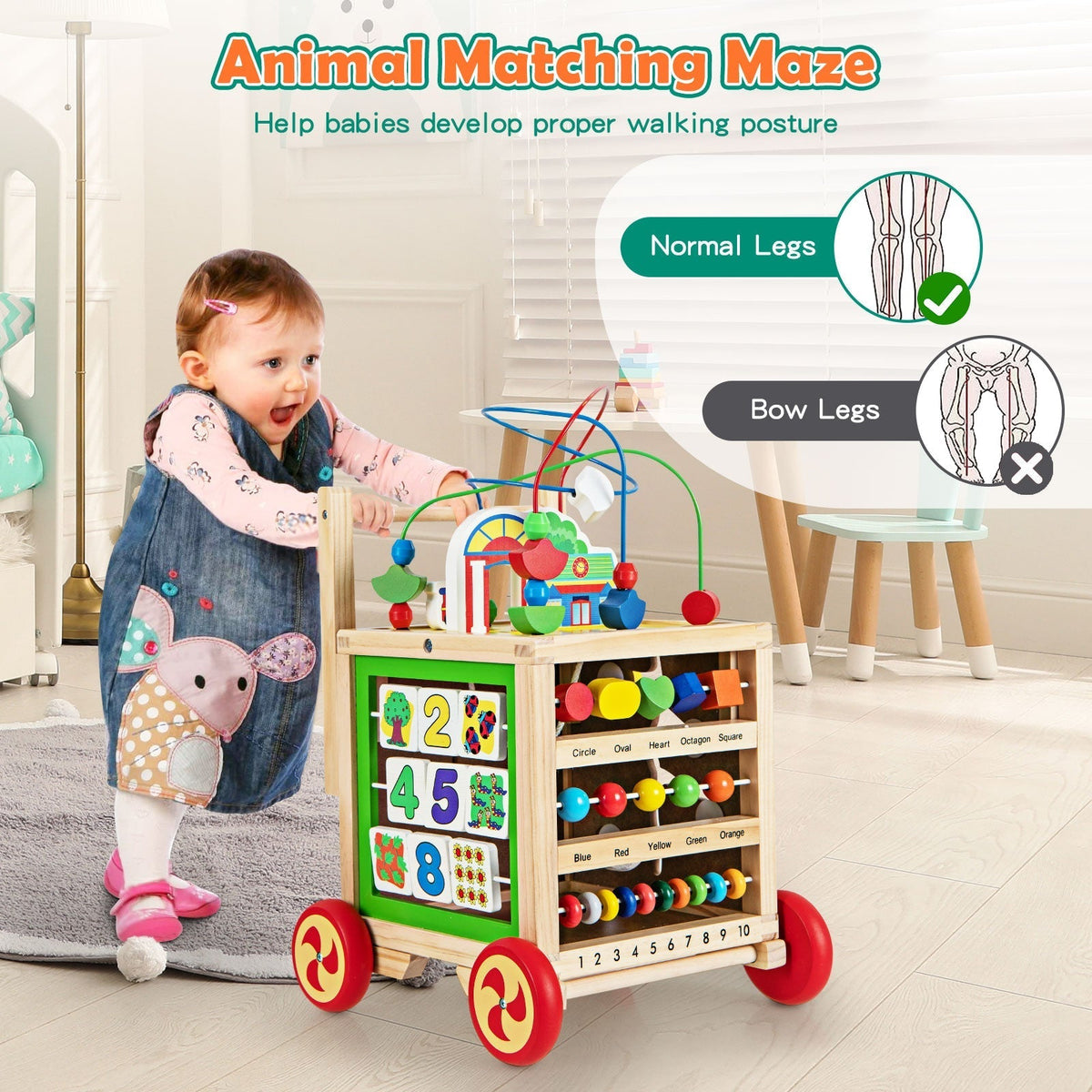6-In-1 Developmental Learning Educational Toy with Bead MazeTorqelo.com