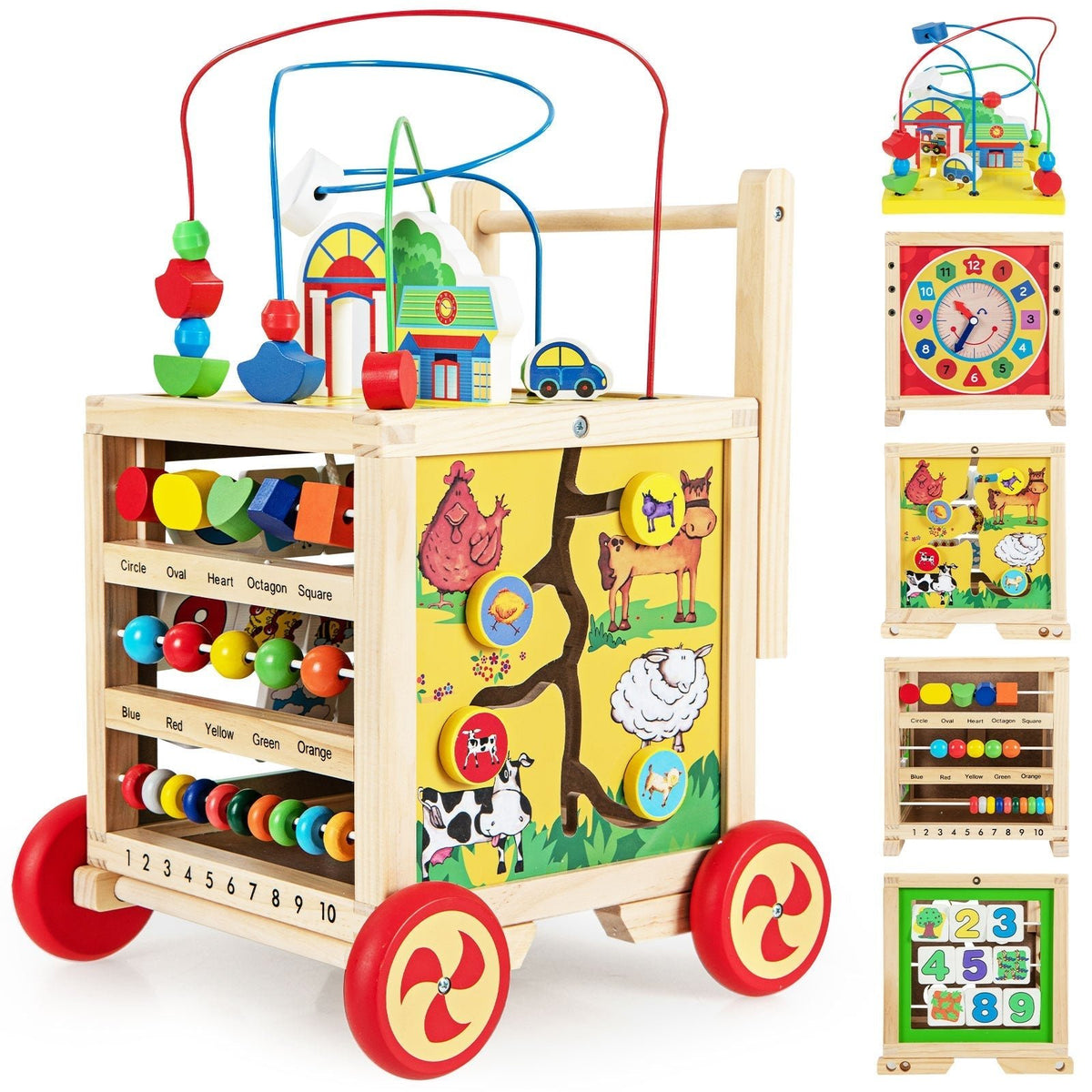 6-In-1 Developmental Learning Educational Toy with Bead MazeTorqelo.com