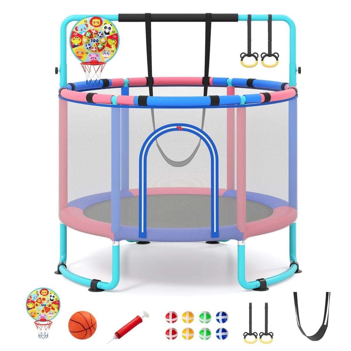 60-inch kids trampoline with adjustable gymnastics bar by GBruno Store, view 9