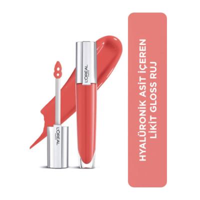 Loreal Paris Brilliant Signature Plump Lip Gloss - 410 Inflate: Hyaluronic Acid & Collagen for Fuller, Moisturized, Non-Sticky Lips by Beauty Care Bag
