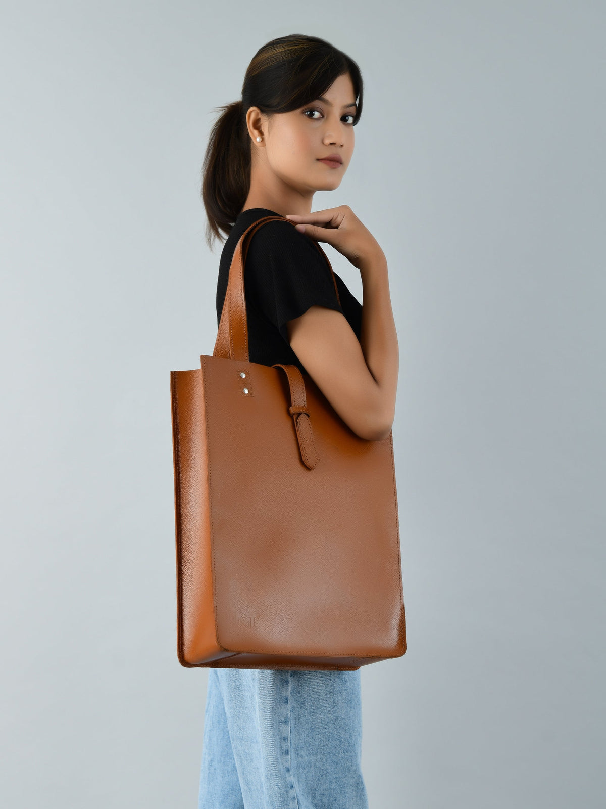 Chestnut Elegance Leather Tote by Classy Leather Bags