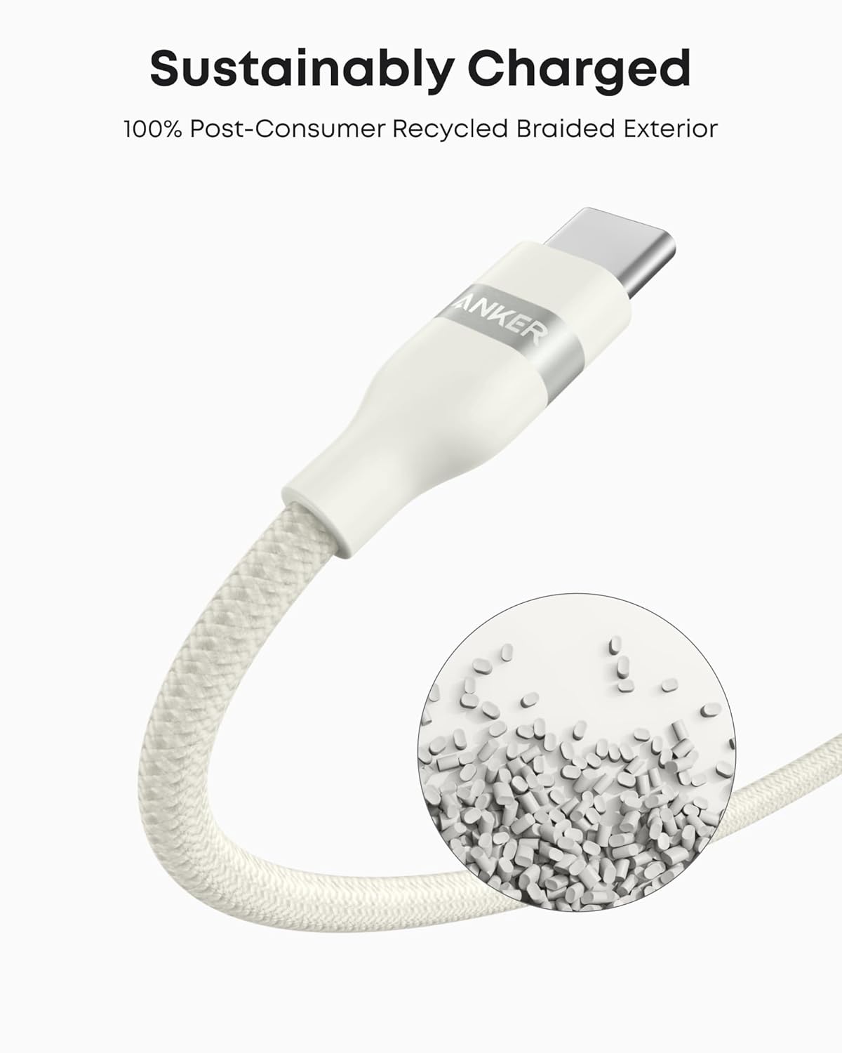 Anker USB-A to USB-C Cable (3 ft / 6 ft, Upcycled-Braided) by Anker