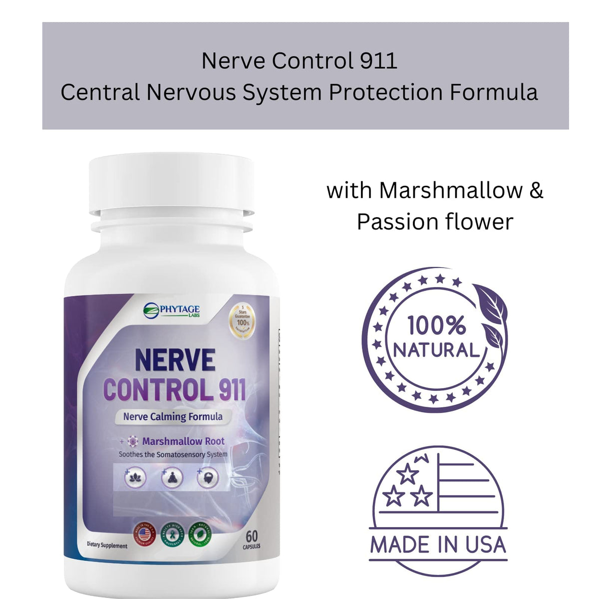Nerve Control 911 - Natural Plant Based Nerve Health Supplement by Shahmori