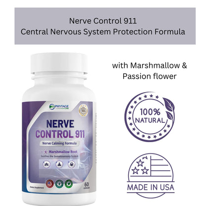 Nerve Control 911 - Natural Plant Based Nerve Health Supplement by Shahmori