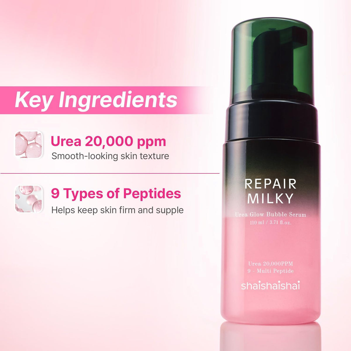 Shaishaishai Repair Milky Urea Glow Bubble Serum by AsiaBeautyMall