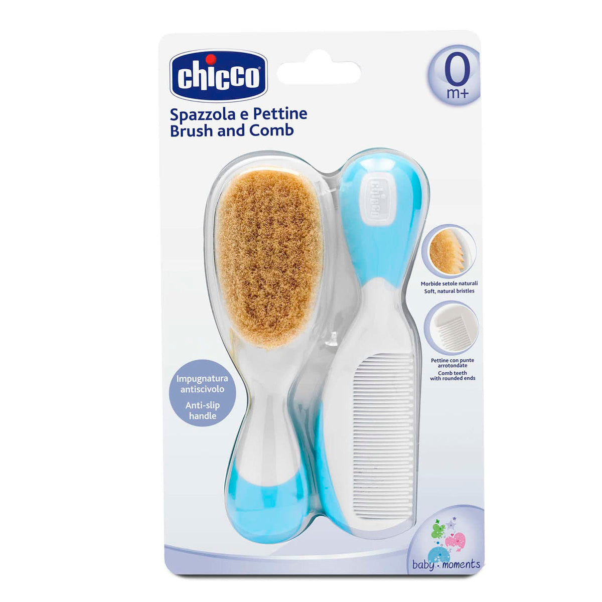 Chicco Baby Hair Brush and Comb Set - Gentle Hair Care for Newborns and Infants by Beauty Care Bag
