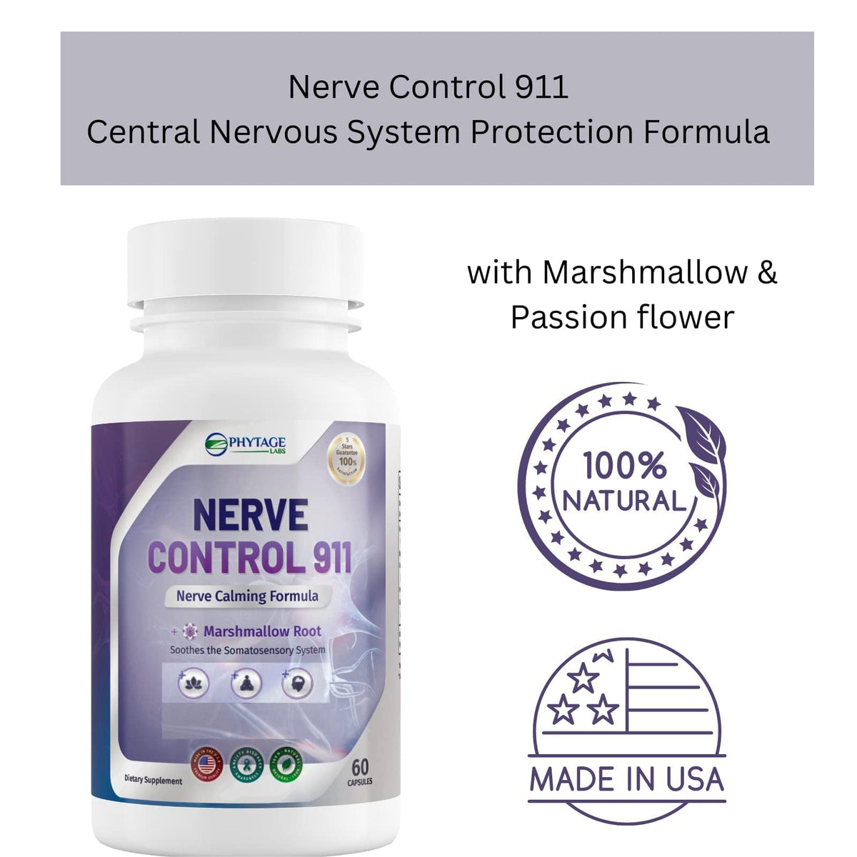 Nerve Control 911 - Natural Plant Based Nerve Health Supplement by Shahmori