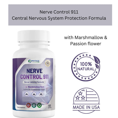 Nerve Control 911 - Natural Plant Based Nerve Health Supplement by Shahmori
