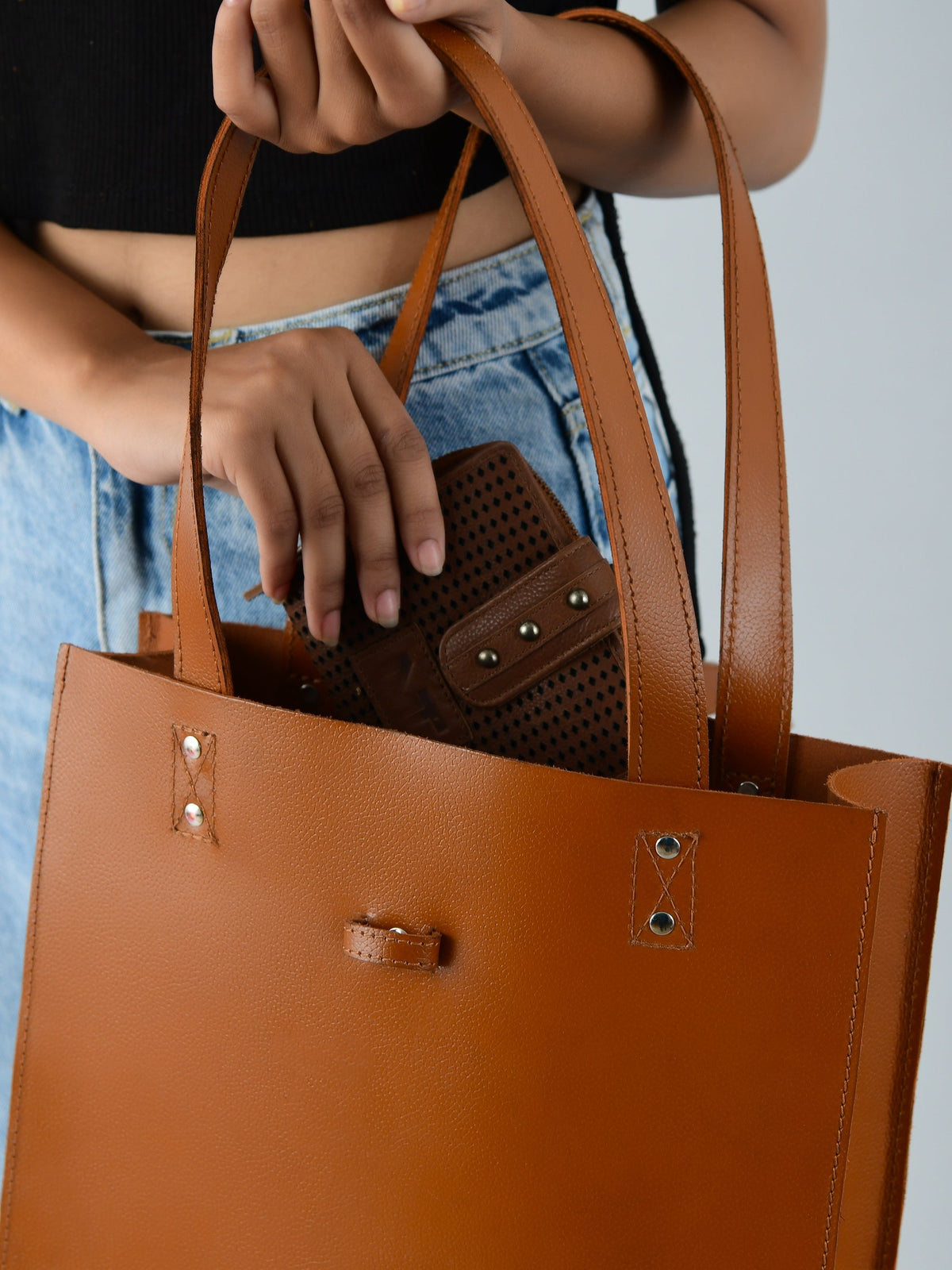 Chestnut Elegance Leather Tote by Classy Leather Bags