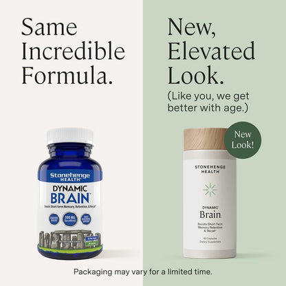 Stonehenge Health Dynamic Brain Supplement – New Formula with BacoMind for Memory Acquisition, Retention, & Recall with 40 Unique Nootropic: Choline, Phosphatidylserine, and Huperzine A by Shahmori
