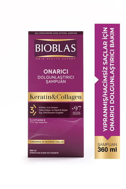 Bioblas collagen and keratin volume shampoo, 360ml