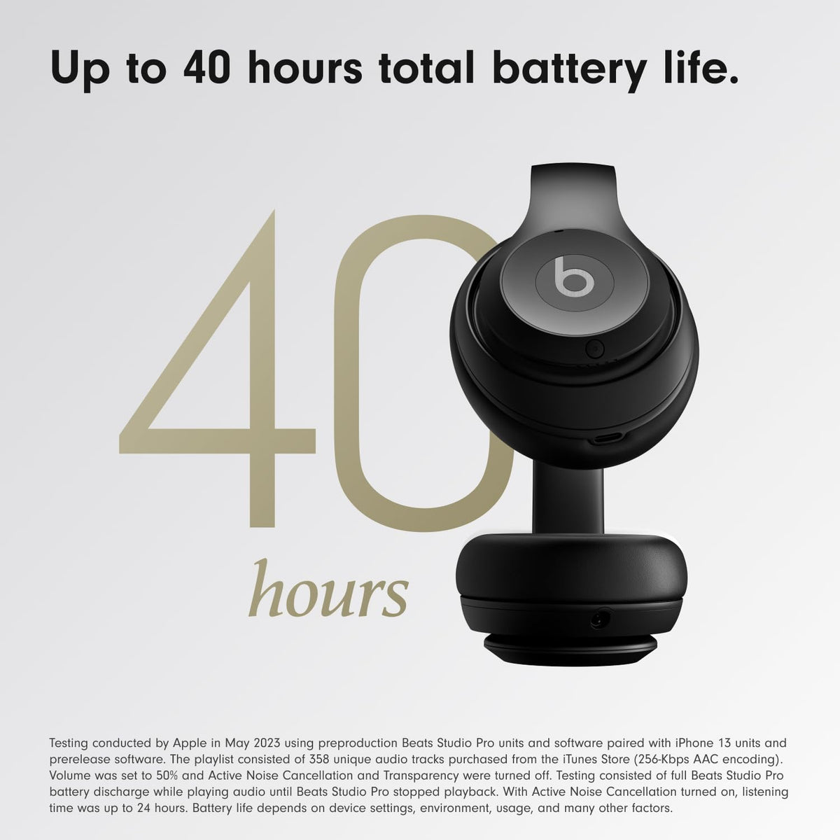 Beats Studio Pro Premium Wireless Over-Ear Headphones- Up to 40-Hour Battery Life, Active Noise Cancelling, Great for Travel & Commuting, USB-C Lossless Audio, Apple & Android Compatible -Black (Refurbished) by EasyOptionXY