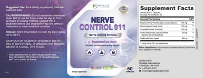 Nerve Control 911 - Natural Plant Based Nerve Health Supplement by Shahmori