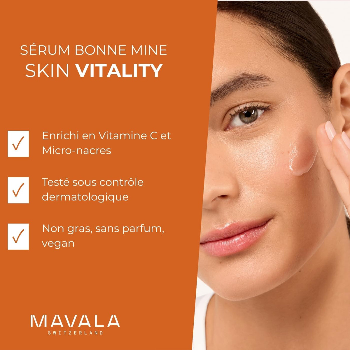 Mavala Face Serum - Anti-aging Vitamin C Serum for Healthy Glow, Non-greasy Skincare by Beauty Care Bag