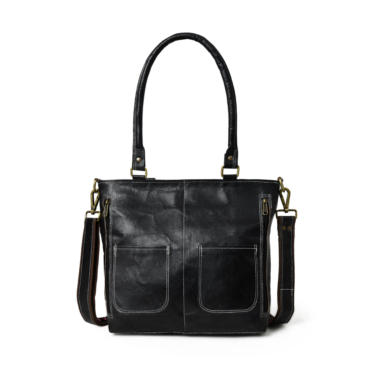 Black Terry Tote by Classy Leather Bags