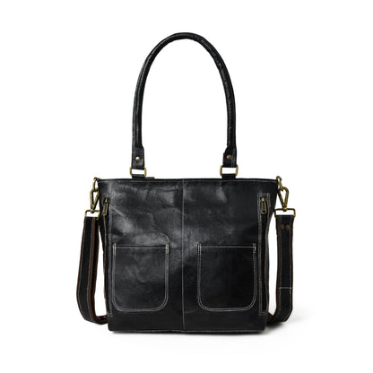 Black Terry Tote by Classy Leather Bags