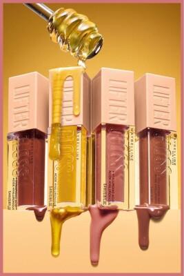 Maybelline Lifter Gloss: Honey Maple Hydrating Lip Gloss - Natural Warm Tone, Plumping Hyaluronic Acid Shine, Non-Sticky Formula by Beauty Care Bag