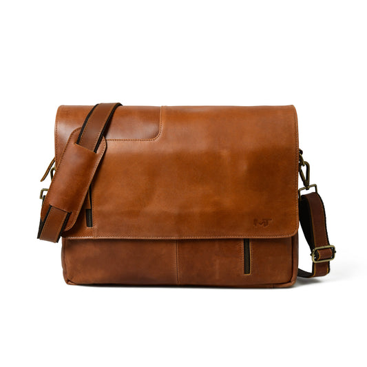 Wilson Tan Leather Crossbody Bag by Classy Leather Bags