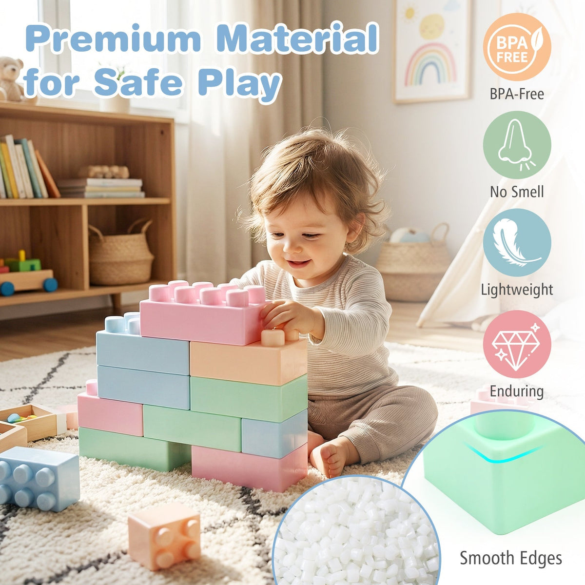 64 pcs Building Blocks for Toddlers Educational Toy by GBruno Store