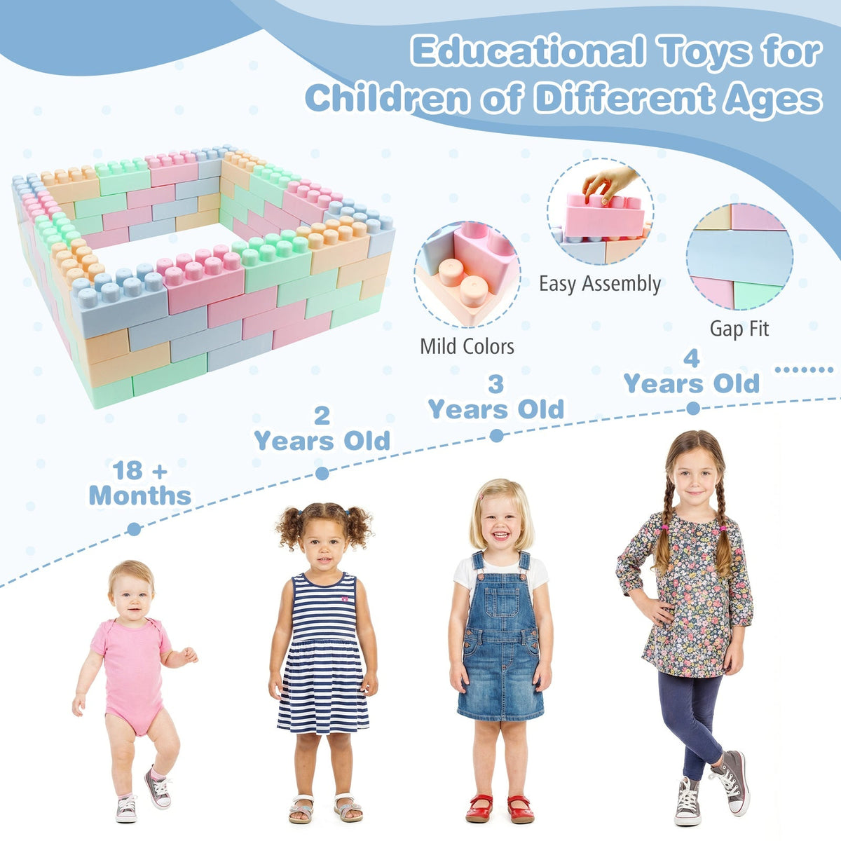 64 pcs Building Blocks for Toddlers Educational Toy by GBruno Store