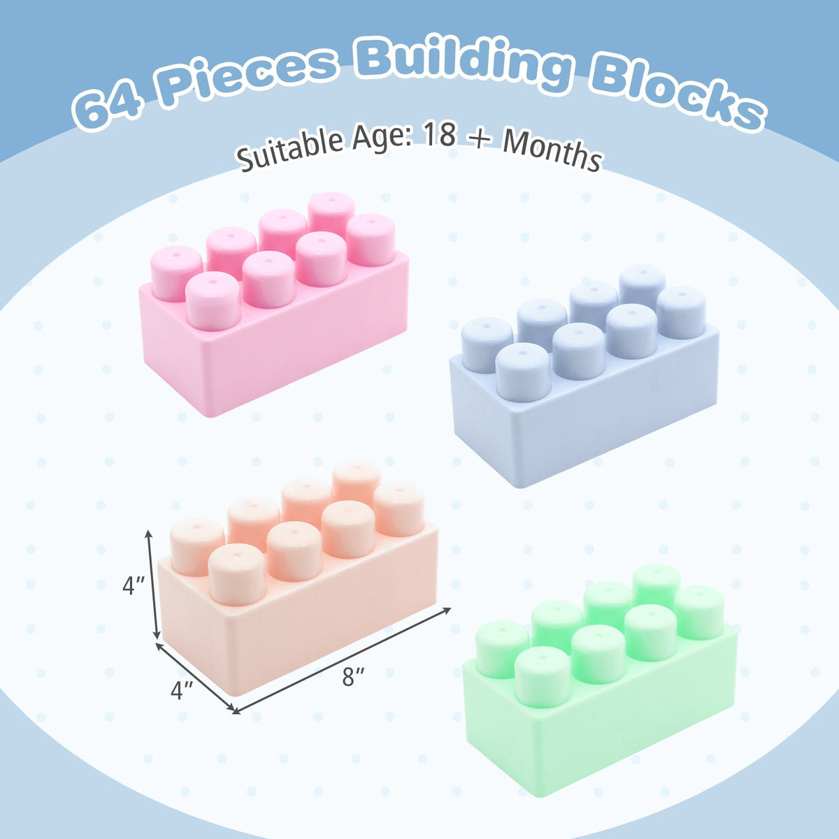 64 pcs Building Blocks for Toddlers Educational Toy by GBruno Store