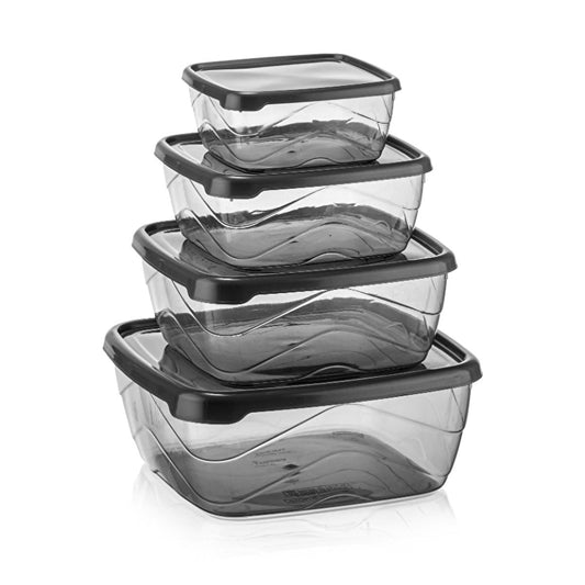 Bee Home Kare Polypropylene Storage Containers Set of 4 - Dishwasher Safe Kitchen Organization by Beauty Care Bag
