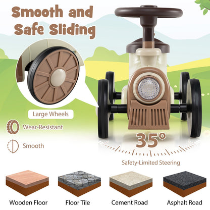 Ride on Toy with Steering Wheel and Train Whistle Sound Button by GBruno Store