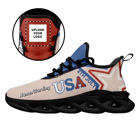 Personalized Comfortable and Breathable Sneakers, Custom Patriotic Shoes, Cool and Fast Gift for Independence's Day by PatriotiCustom