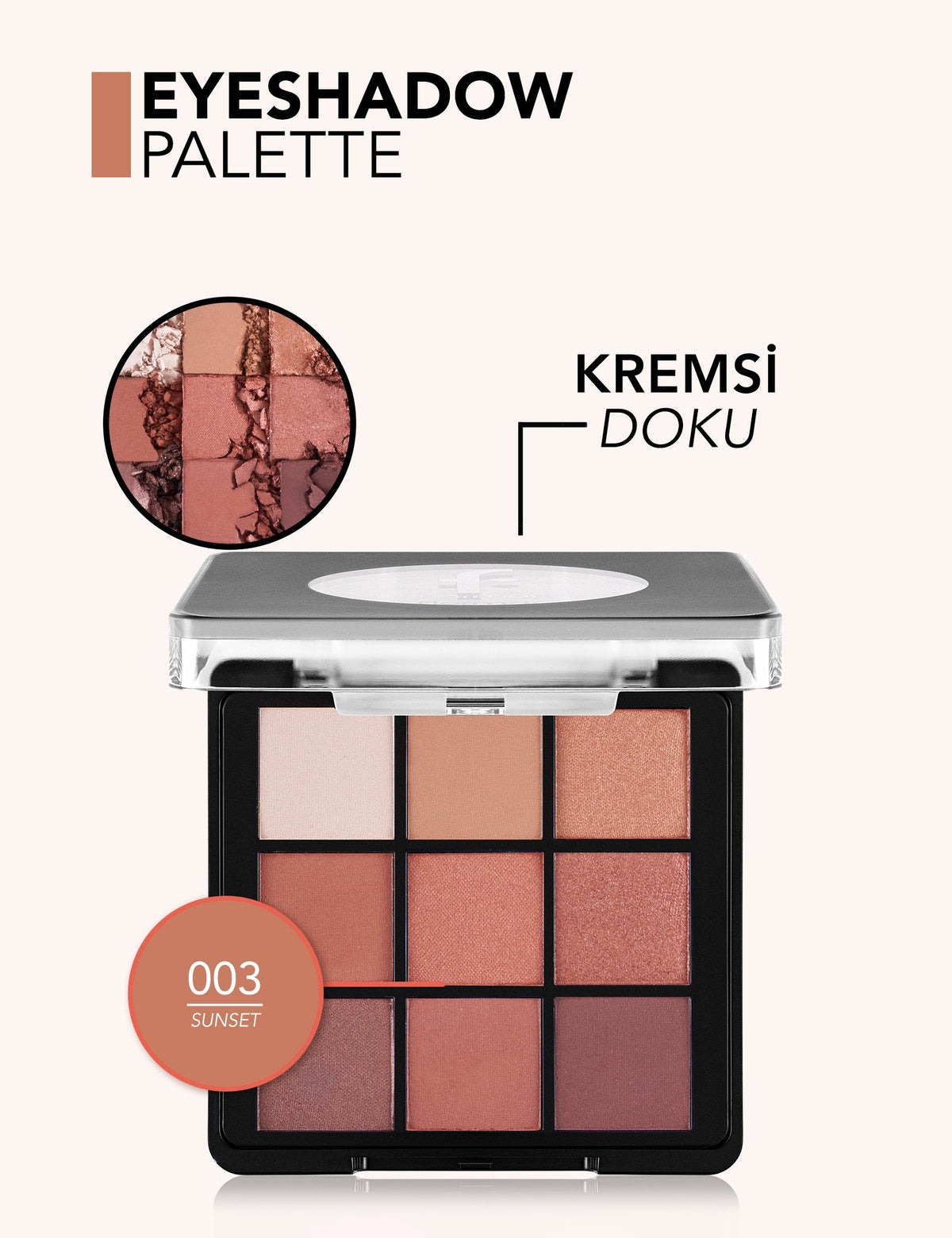 Flormar 9-Color Eyeshadow Palette Matte & Shimmer 9g by Beauty Care Bag