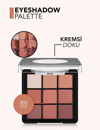 Flormar 9-Color Eyeshadow Palette Matte & Shimmer 9g by Beauty Care Bag