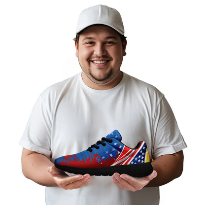 Personalized American's Flag Shoes, Custom 4th of July Breathable Sneakers, Independence Day Gift by PatriotiCustom