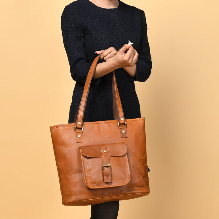 Classic Chic Genuine Leather Tote by Classy Leather Bags