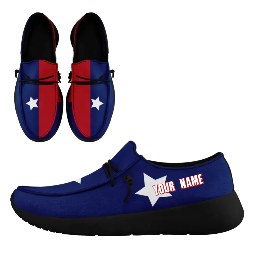 Personalized America Flag Sneakers, Custom Patriotic Loafer Shoes, Canvas Slip On Shoes, FN018-24020303-5b by PatriotiCustom