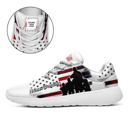Personalized Flag Sneakers, Custom Patriotic Shoes, Pride Running Shoes by PatriotiCustom