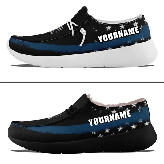 Personalized Patriotic Canvas Slip-On Sneakers, Custom USA Flag Design Loafer Shoes, Buy One Get One Gift,ZH-240202305-2bb by PatriotiCustom
