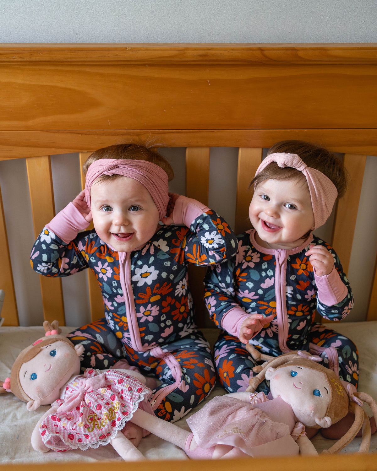 Navy wildflower bamboo zippy by Keep the Littles Wild