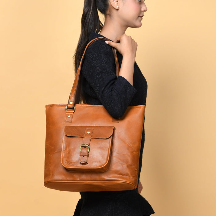 Classic Chic Genuine Leather Tote by Classy Leather Bags