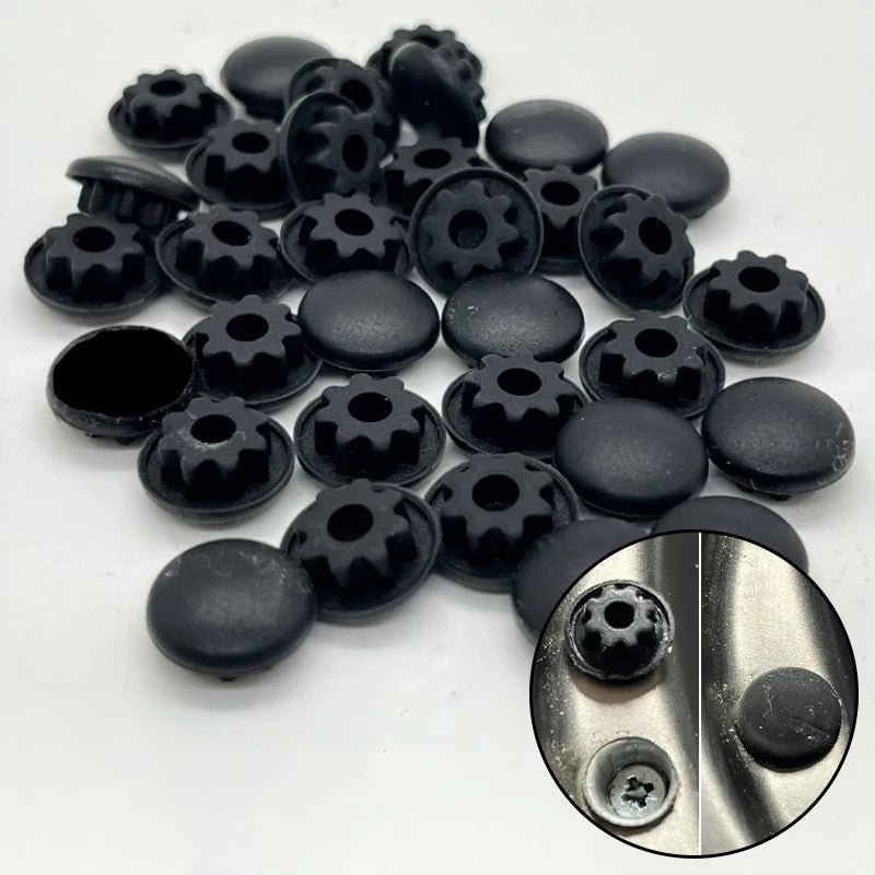4 black silicone screw cap covers for Smev Dometic hobs and sinks, Torqelo.com