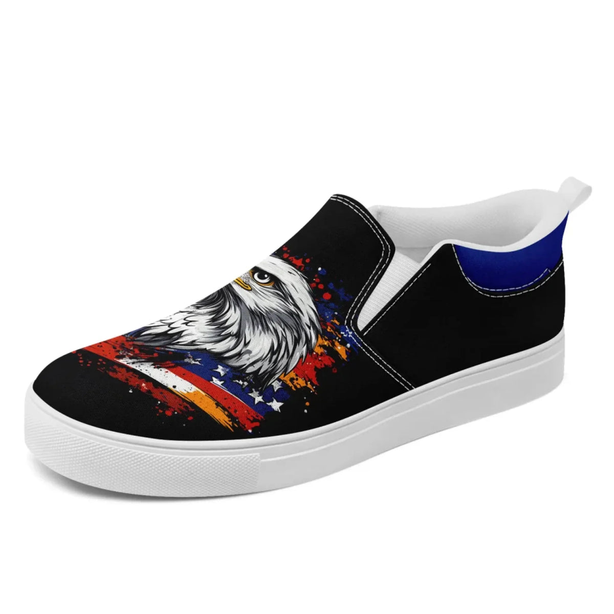 Personalized Patriotic Sneakers, Custom US Flag Shoes, Pride Flag Slip On Shoes by PatriotiCustom
