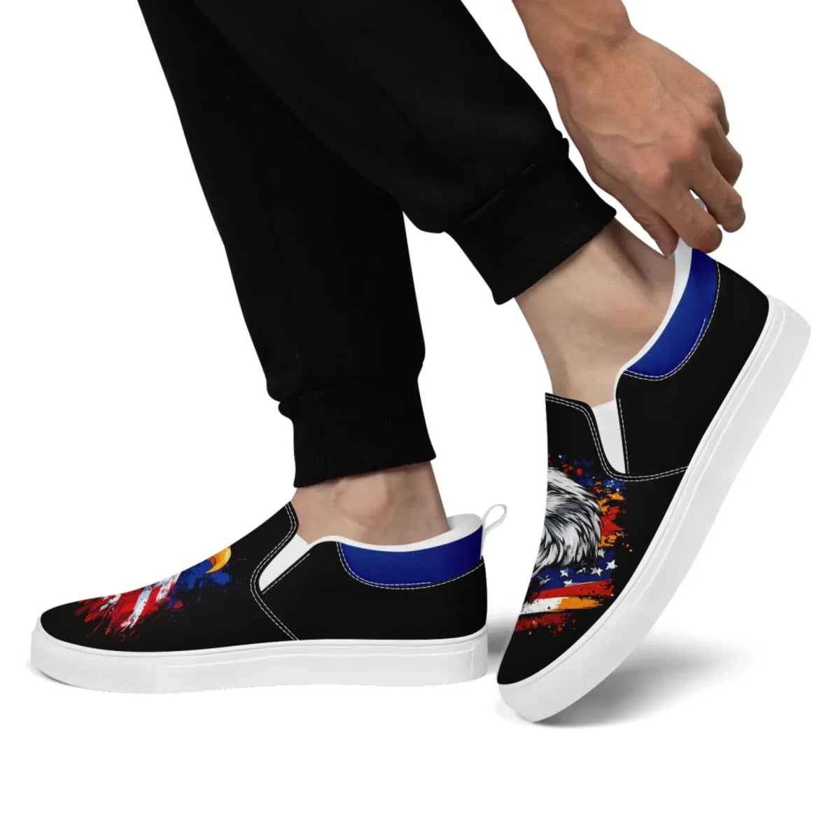 Personalized Patriotic Sneakers, Custom US Flag Shoes, Pride Flag Slip On Shoes by PatriotiCustom