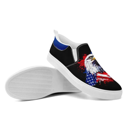 Personalized Patriotic Sneakers, Custom US Flag Shoes, Pride Flag Slip On Shoes by PatriotiCustom