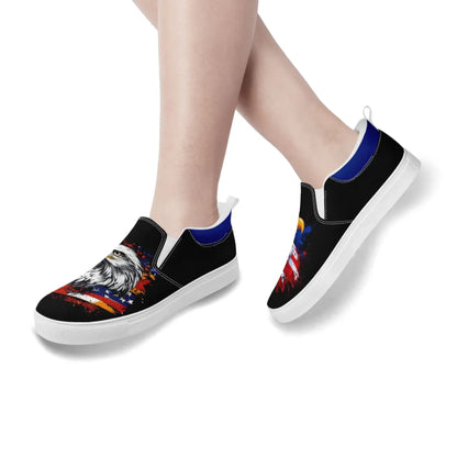 Personalized Patriotic Sneakers, Custom US Flag Shoes, Pride Flag Slip On Shoes by PatriotiCustom