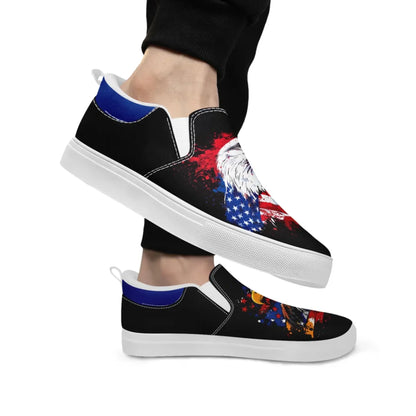 Personalized Patriotic Sneakers, Custom US Flag Shoes, Pride Flag Slip On Shoes by PatriotiCustom
