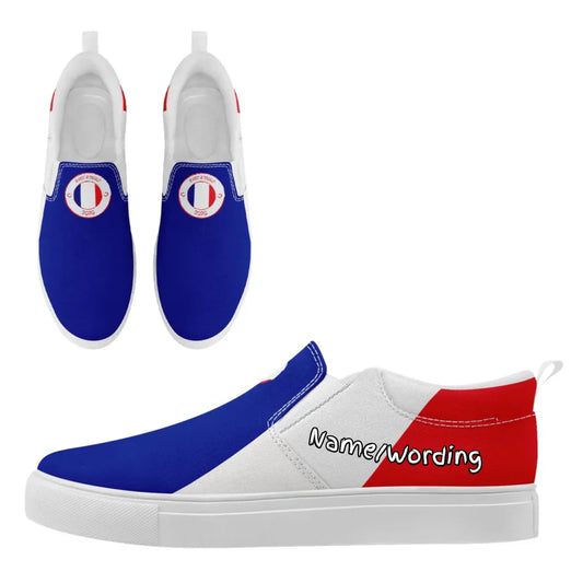 Personalized France Flag Sneakers, Custom Canvas Shoes, Pride Slip On Shoes by PatriotiCustom