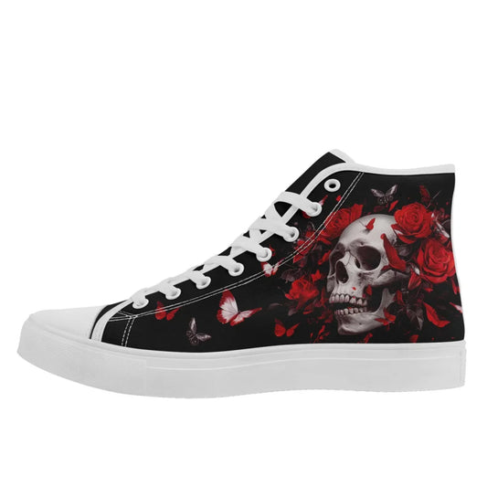 Personalized Gothic Fashion Sneakers, Custom Skull High Top Shoes, Stylish Unisex Shoes by PatriotiCustom