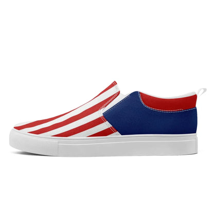 Personalized America Flag Sneakers, Custom Patriotic Slip On Shoes, Pride Unisex Canvas Shoes by PatriotiCustom