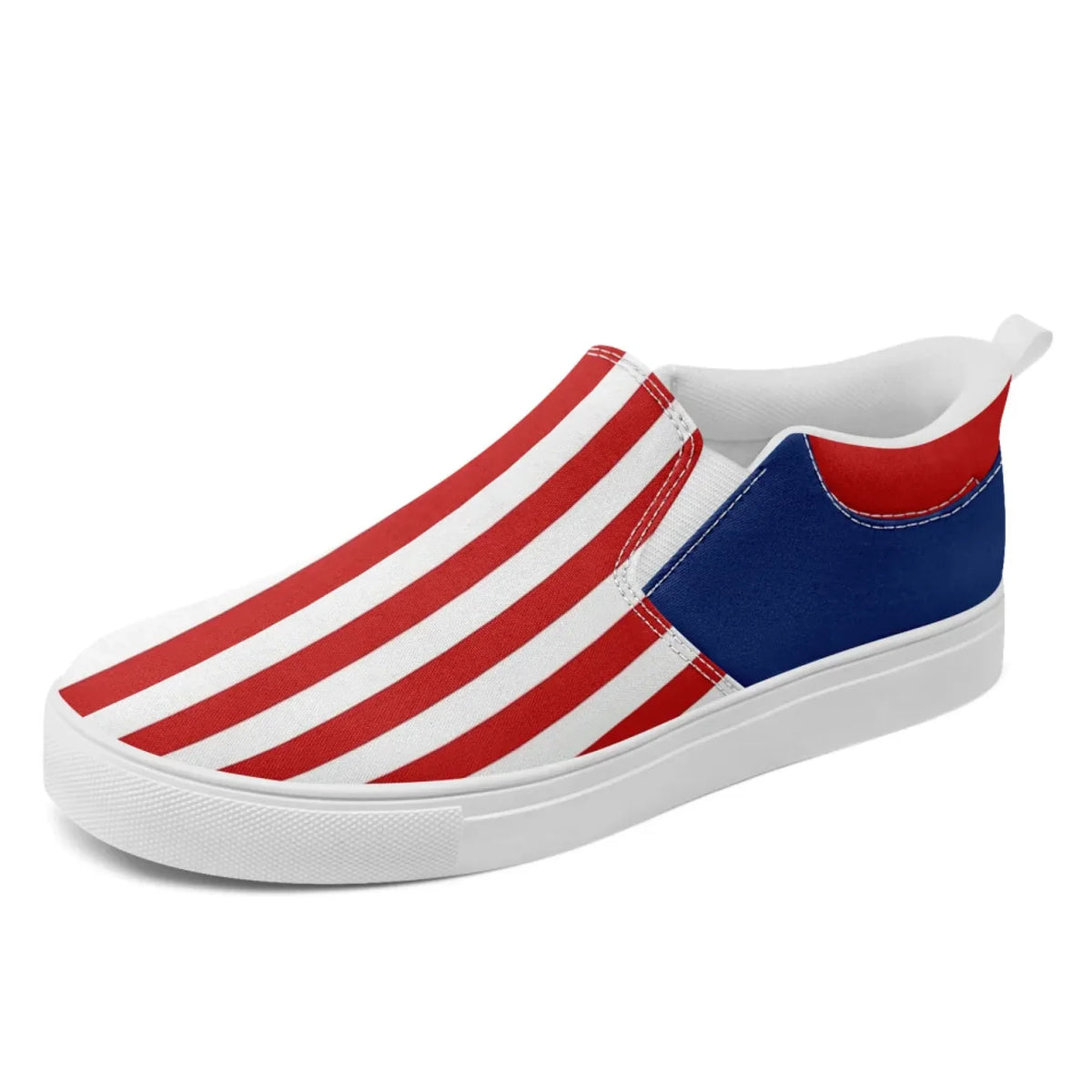 Personalized America Flag Sneakers, Custom Patriotic Slip On Shoes, Pride Unisex Canvas Shoes by PatriotiCustom